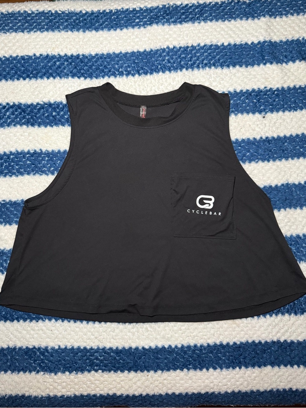 Free People CycleBar Black Cropped Muscle Tank Top